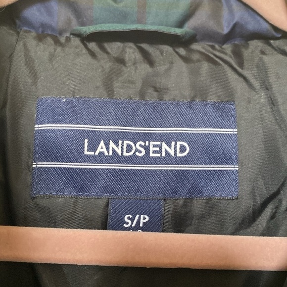 Lands' End Tartan Plaid Puffer Down Vest Women’s S Equestrian Academia preppy - Picture 5 of 8